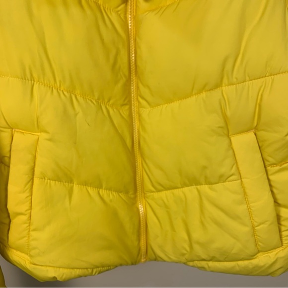 Abercrombie & Fitch Soft Yellow Puffer Jacket Zipper - Picture 8 of 13